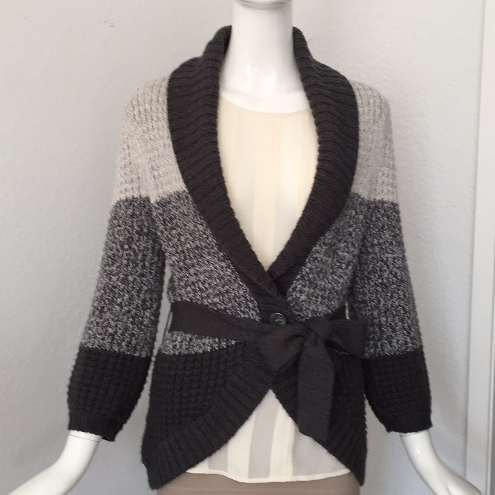 Bcbg Maxazria waffle knit shawl collar Sweater